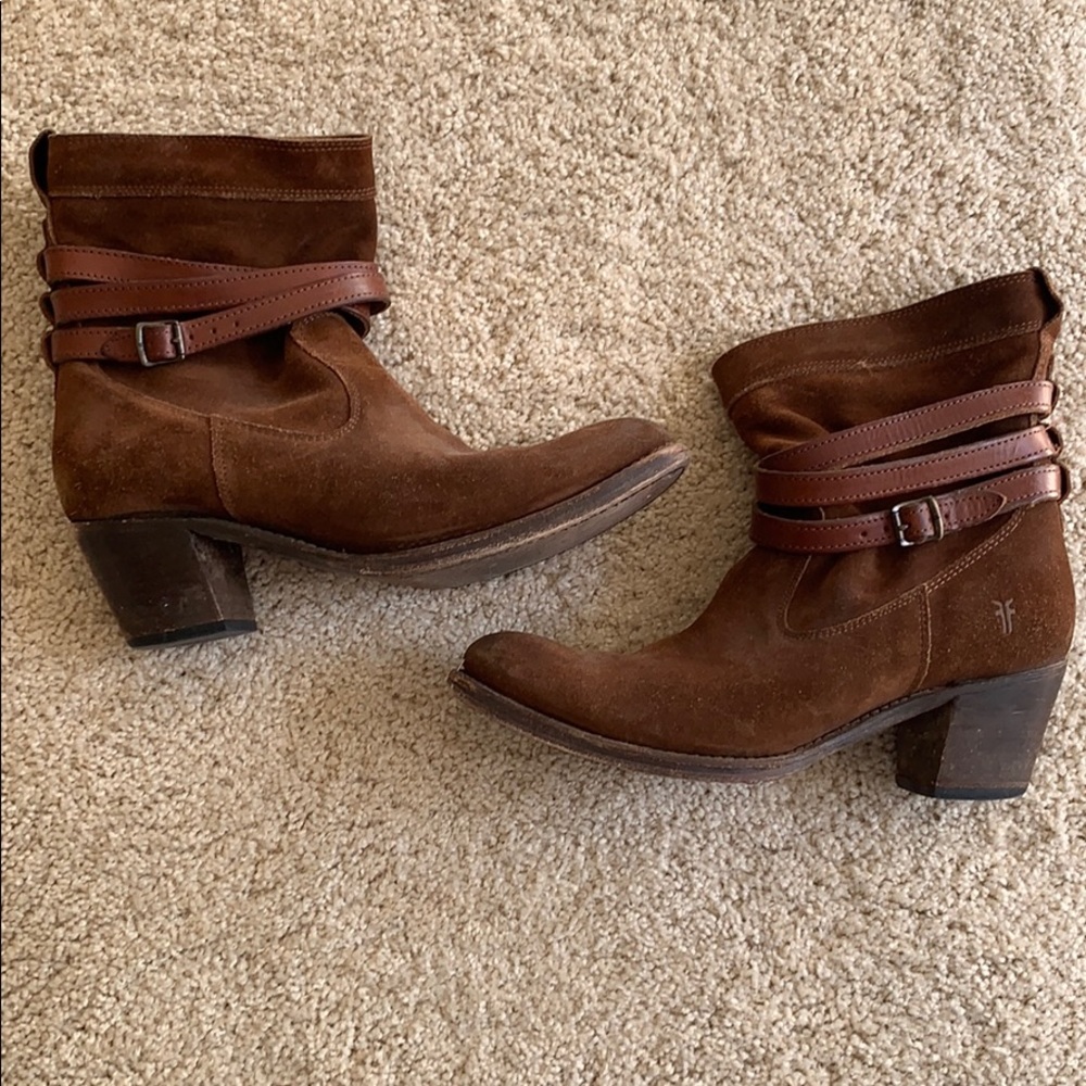 Frye suede leather booties Sz 8.5